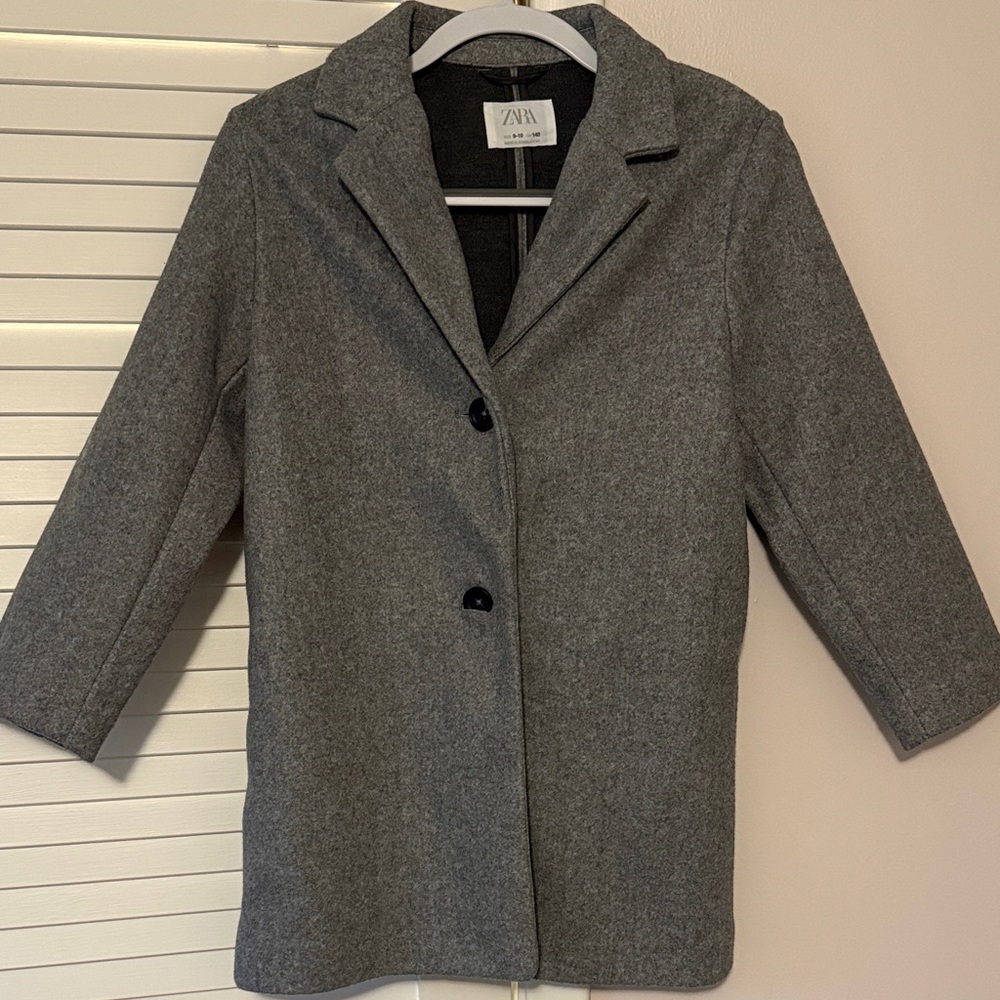 Zara Girls Charcoal Pea Coat